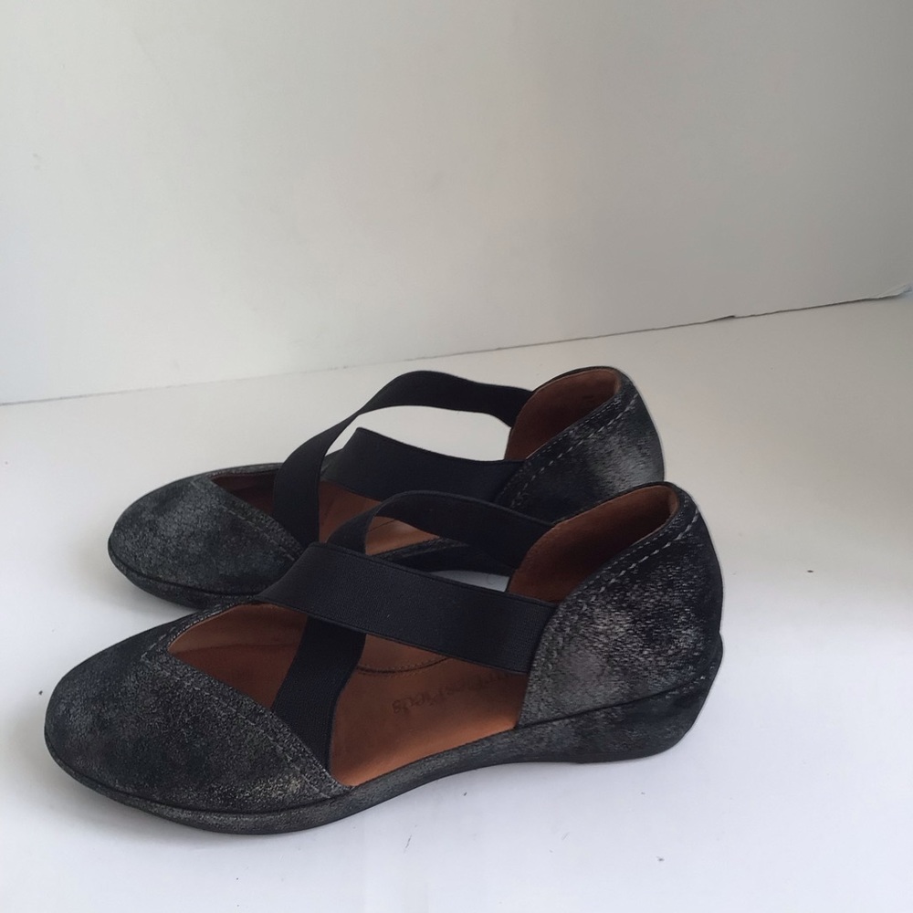 L'Amour Des Pieds Bane Demi Criss Cross Strap Leather Wedges Size 7 - Picture 10 of 14